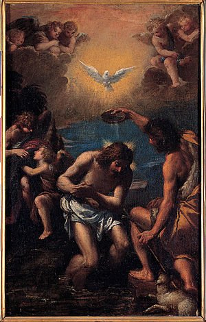 Portret wat Jesus se doop uitbeeld.